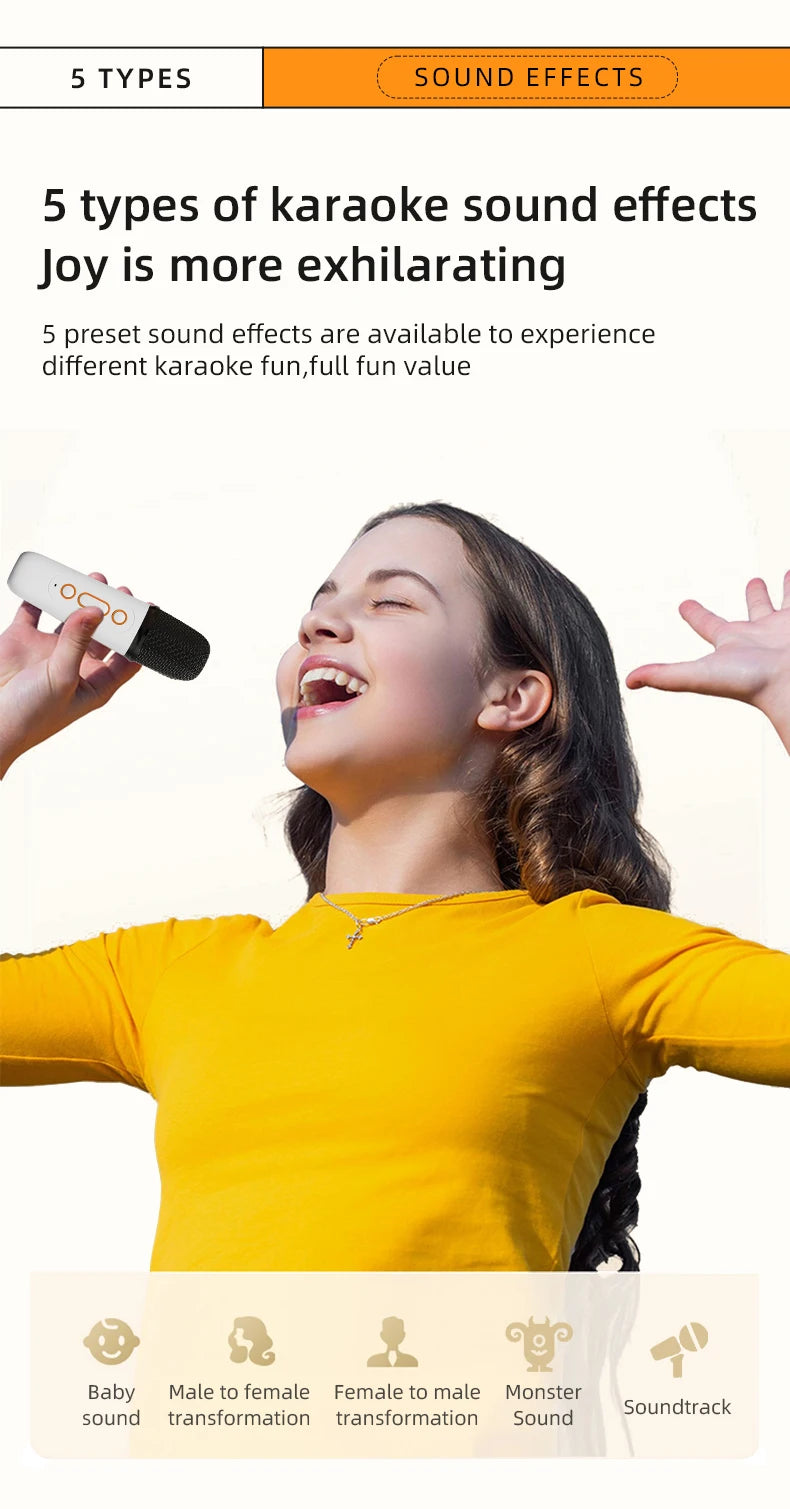 speakers microphone 5.3 bluetooth wireless Speakers with Mic Adjustable LED Lights Karaoke Machine  Wireless Karaoke Speaker