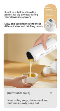 2026 New Boiling Cup 304/316 Stainless Steel Small Portable Boiling Water Stewing Health Cup Electric Heating Cup