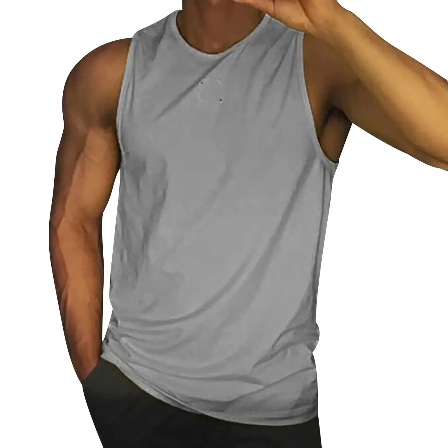 Men’s Tank top basketball gym sleeveless-shirts Sportswear bodybuilding y2k ribbed Crop-top mardi-gras singlet Solid