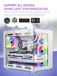 UPSIREN UF-1 PRISM 4 PRO Computer Chassis Fan 12cm ARGB 4 Pin PWM Quiet Cooling Fan 12V Large Air Volume 45CFM/600-1500RPM