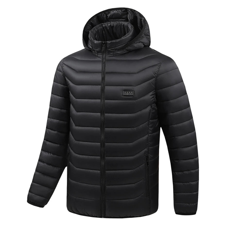 USB Heating Jackets Men Winter Warm Heated Parkas 35 Zones Electric Heated Jackets Warm Padded Jacket Coat Plus Size 5XL