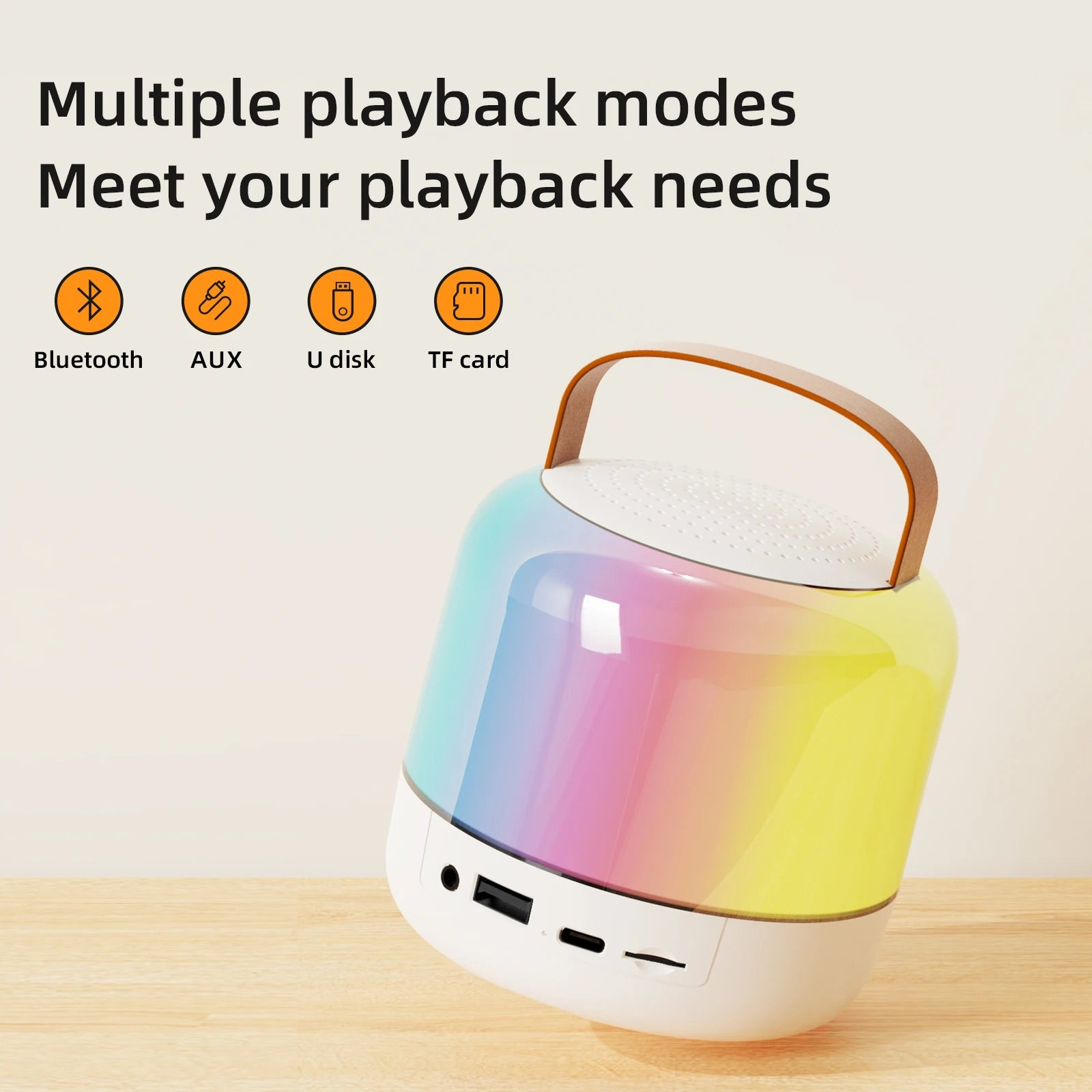 speakers microphone 5.3 bluetooth wireless Speakers with Mic Adjustable LED Lights Karaoke Machine  Wireless Karaoke Speaker