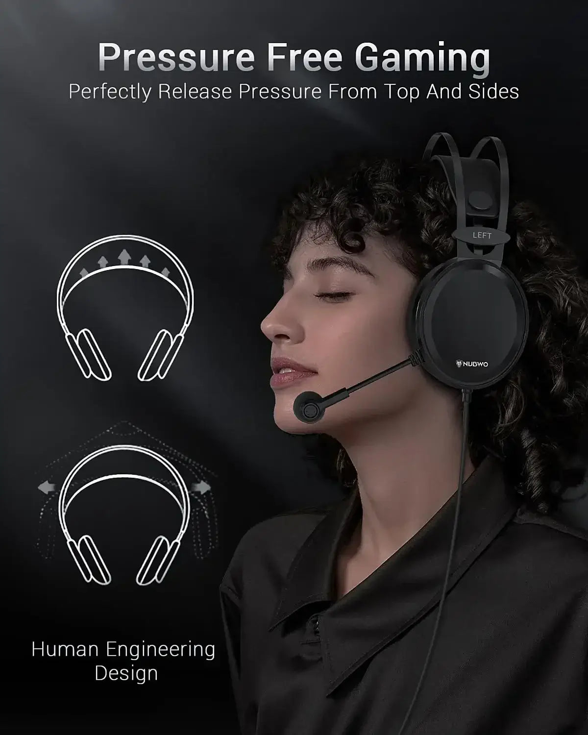 NUBWO Gaming Headsets PS4 Stereo Xbox One Headset Wired PC Gaming Headphones with Noise Canceling Mic Ear Gaming  Earphone