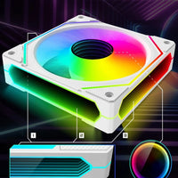ICE Whale Prism 6PRO ARGB PC Case Fan 120mm 3-sided Infinite Mirror Motherboard Lighting Sync 4PIN PWM CPU Cooler ventilador