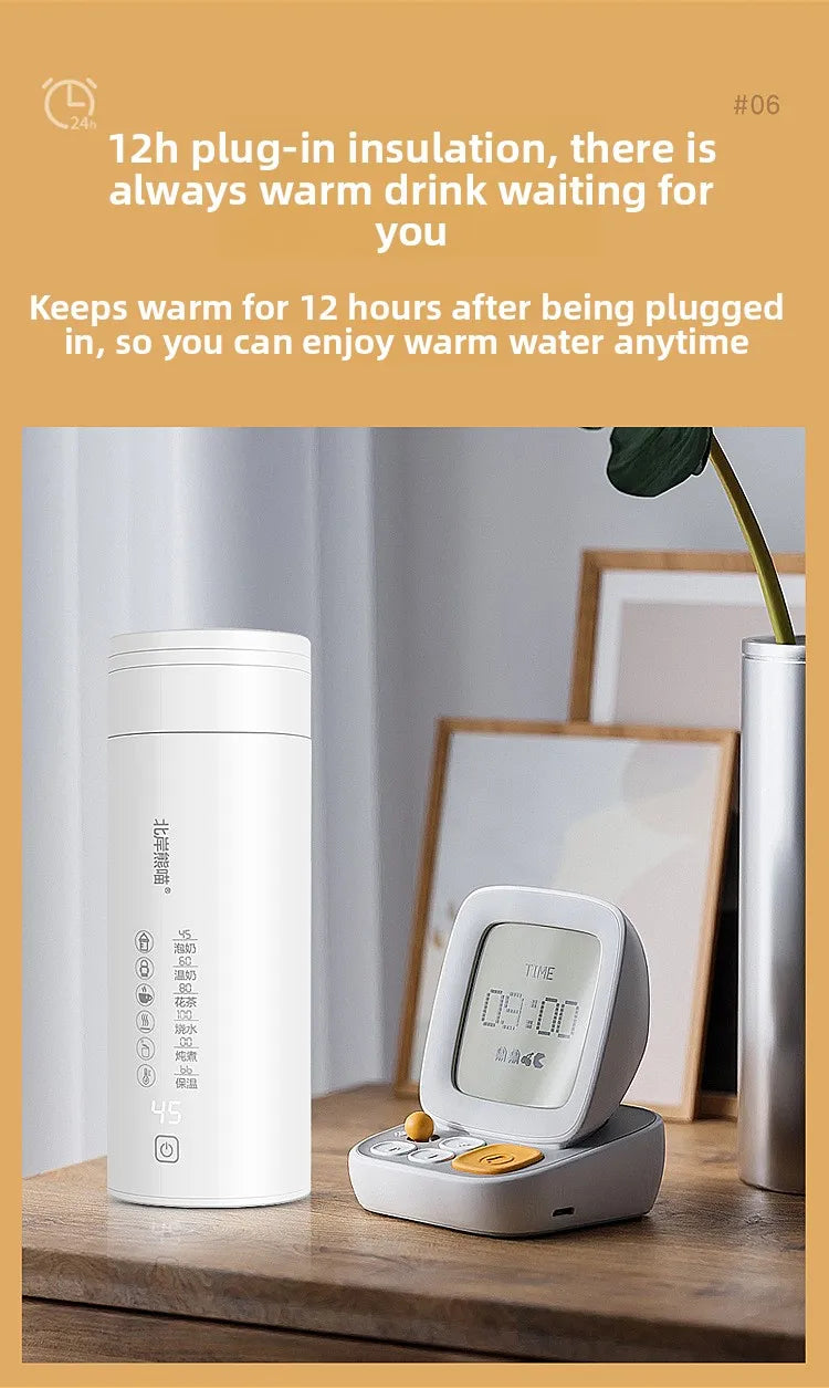 2026 New Boiling Cup 304/316 Stainless Steel Small Portable Boiling Water Stewing Health Cup Electric Heating Cup