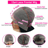 Deep Wave Wigs Human Hair 13x4 HD Transparent Lace 13x6 Full Frontal Wigs Natural color Curly Wigs For Women 220% Density