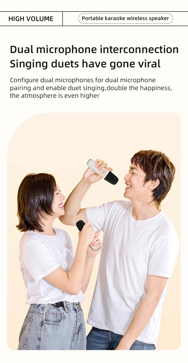 speakers microphone 5.3 bluetooth wireless Speakers with Mic Adjustable LED Lights Karaoke Machine  Wireless Karaoke Speaker