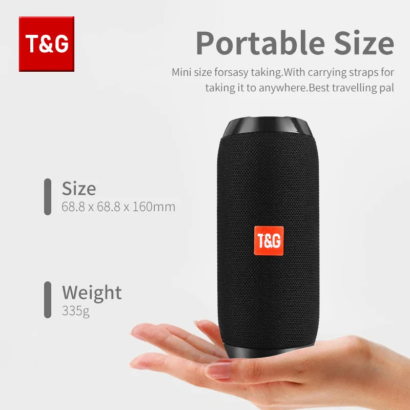 Bluetooth Speaker T&G TG117 Portable TWS Sound Box Waterproof Loudspeaker Outdoor Stereo Surround Speakers Support TF FM Radio