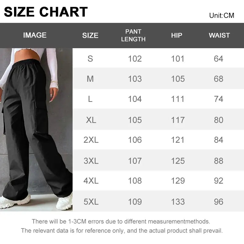 Vintage Streetwear Cargo Pants Fashion Women Solid Oversized Pocket High Waist Baggy Pant Casual Hip Hop Straight New
