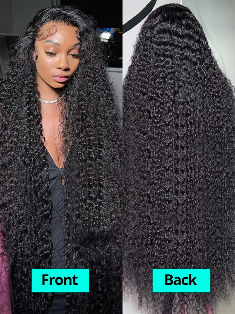 Deep Wave Wigs Human Hair 13x4 HD Transparent Lace 13x6 Full Frontal Wigs Natural color Curly Wigs For Women 220% Density