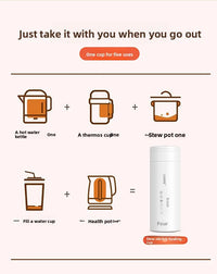 2026 New Boiling Cup 304/316 Stainless Steel Small Portable Boiling Water Stewing Health Cup Electric Heating Cup