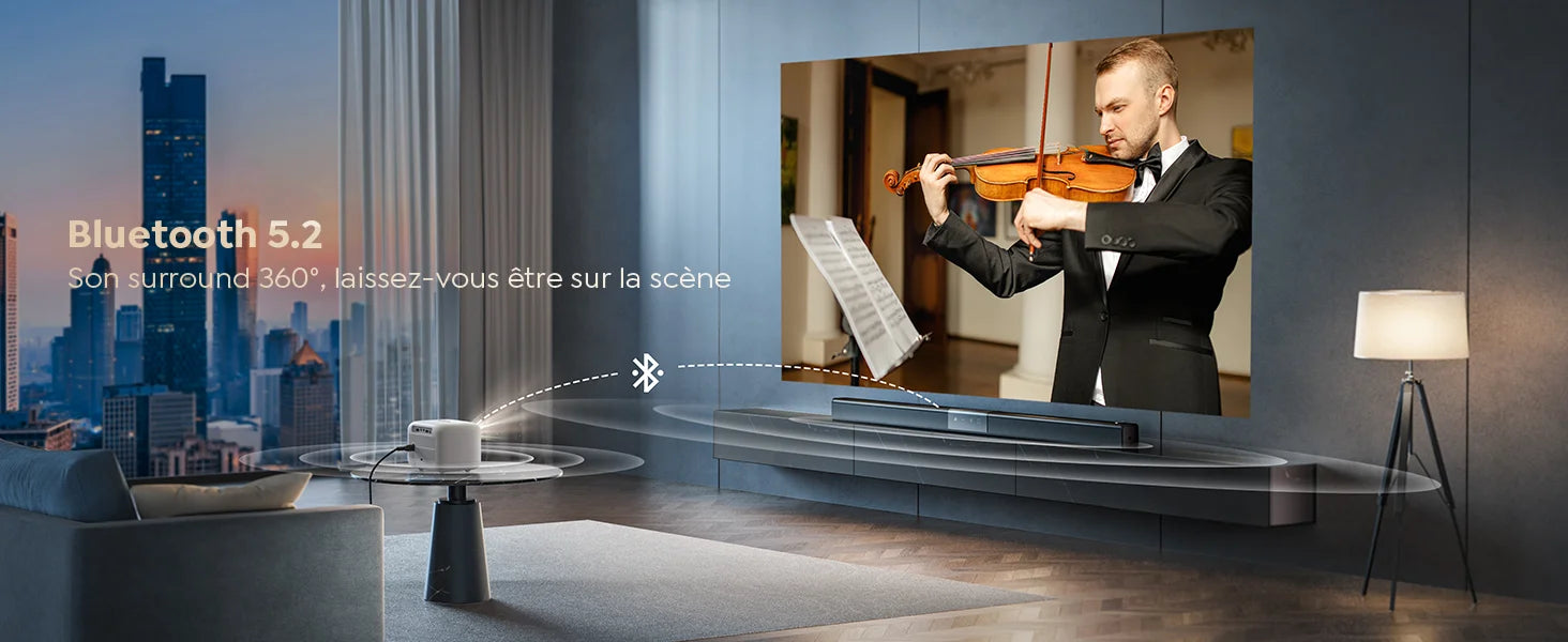 【Electric focus 】 Android Mini projector, YABER L1 20000 Lumens Video projector 5G WiFi Bluetooth, supports P Portable projector