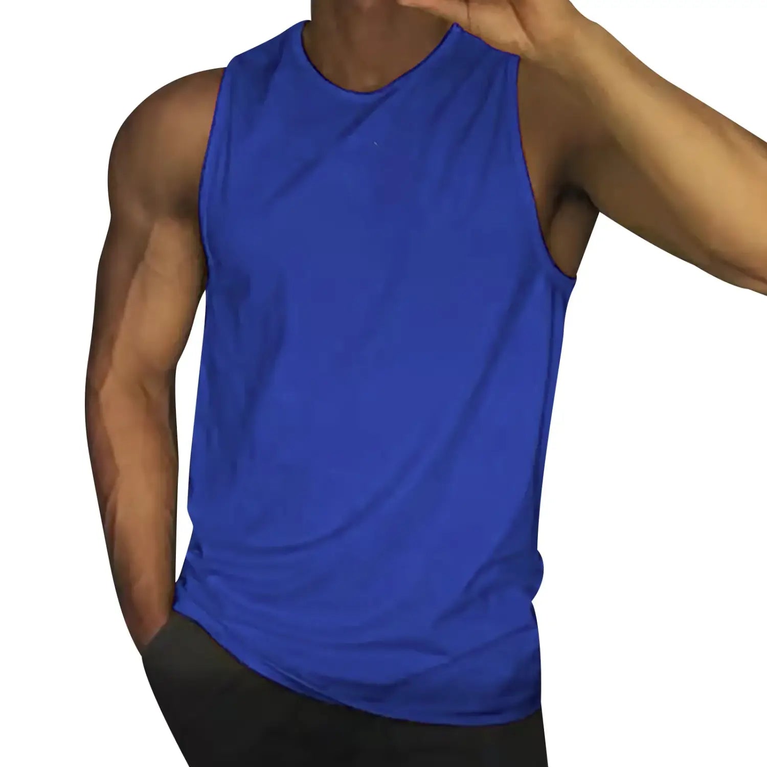 Men’s Tank top basketball gym sleeveless-shirts Sportswear bodybuilding y2k ribbed Crop-top mardi-gras singlet Solid