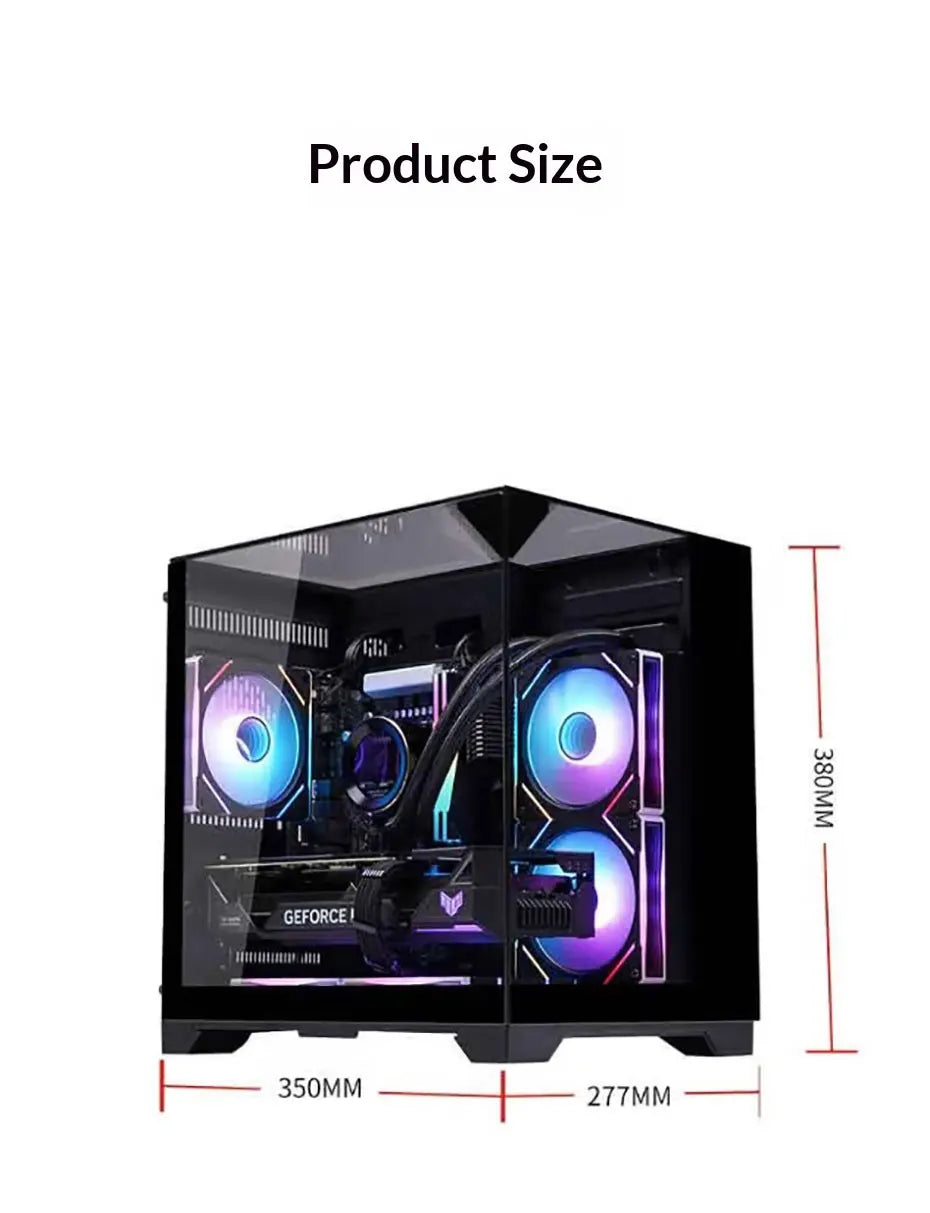 WJCOOLMAN Skyline S1 Panoramic view Side view Sea-view apartment Computer case M-ATX case Support 240 Water Cooling