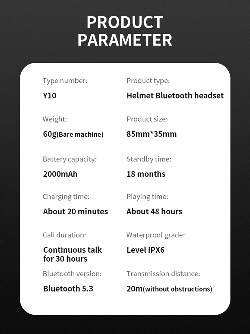 Bluetooth 5.3 Helmet Headset Wireless Hands-free Call Phone Kit Motorcycle Waterproof Earphone MP3 Music Player Speaker for Moto