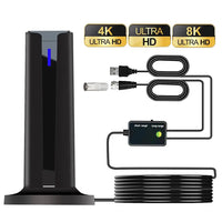 Digital TV Antenna For Smart TV Indoor TV Antenna Long Range Reception HDTV Antenna Supports 4K 1080p With Stick Base