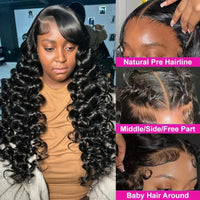 40 42 Inch Loose Wave 13x6 HD Lace Frontal Wig Human Hair Brazilian Loose Deep Waves Curly Wigs Lace Front Wigs For Women