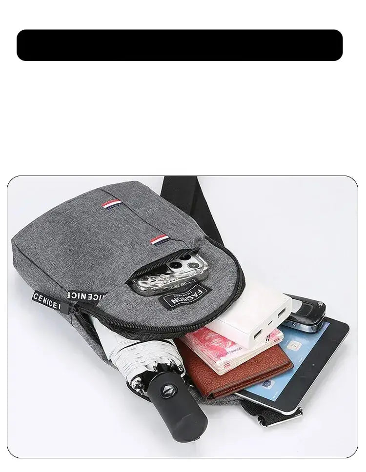 Chest Bag Men’s One Shoulder Crossbody Bag Large Capacity Outdoor Sports And Leisure Fashion Small Shoulder Bag Large
