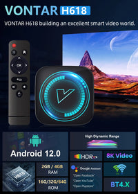 VONTAR TV Box Android 12 Allwinner H618 Quad Core Cortex A53 Support 8K Video 4K BT Wifi Google Voice Media player Set top box