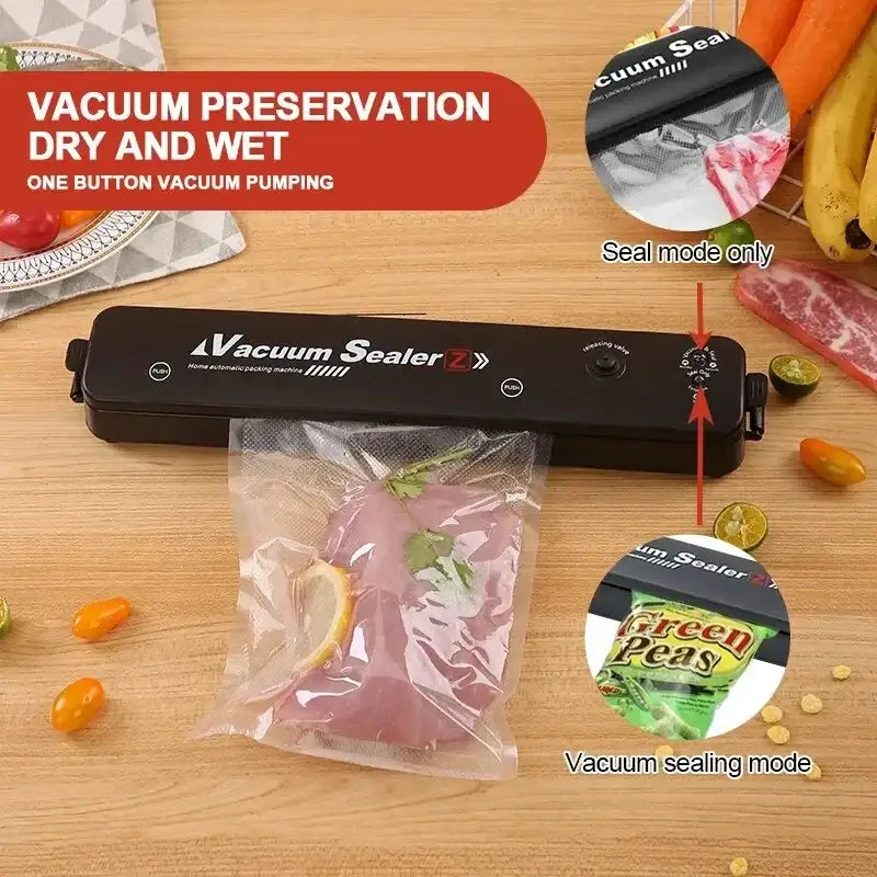 2024 NEW Food Vacuum Sealer Packaging Machine with Free 10pcs Vacuum bags Household Kitchen Food Vacuum Sealing