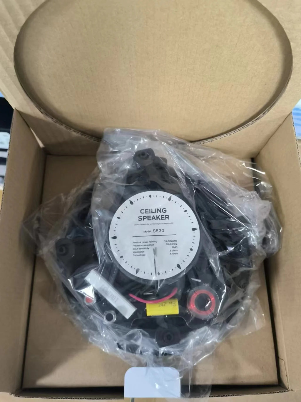 5 Inch Rimless Plastic Ceiling Speaker with 20W Power 2.0 Channel Home Theatre Use-Two-Way Audio Crossover & AirPlay Support