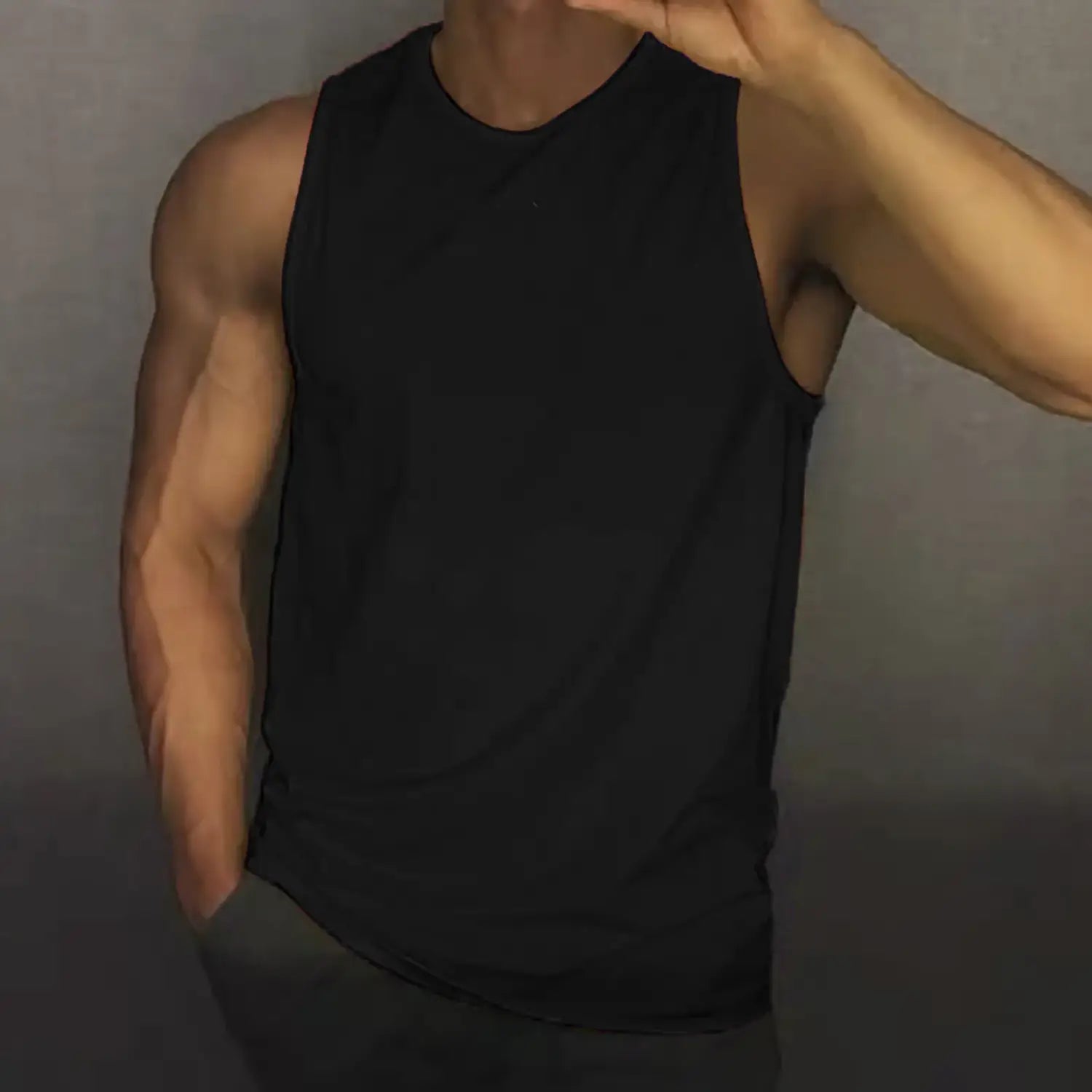 Men’s Tank top basketball gym sleeveless-shirts Sportswear bodybuilding y2k ribbed Crop-top mardi-gras singlet Solid