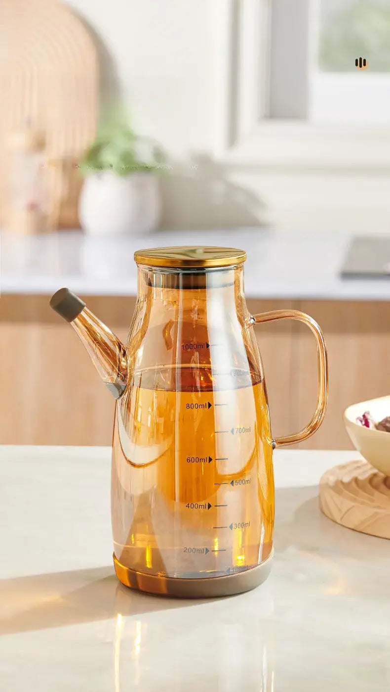 GIANXI Kitchen And Home Cooking Oil Bottle Large Capacity Amber Oil Bottle Set Thickened Food Grade Leakproof Seasoning