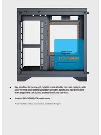 WJCOOLMAN WENJIE MINI three-sided side-lit integrated curved glass sea-view gaming case with ARGB lighting strip