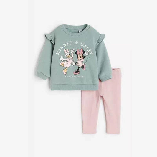 Minnie's Little Girl Sportswear Set Spring And Autumn Clothing Children's Top And Pants Set Children's Long Sleeved Set