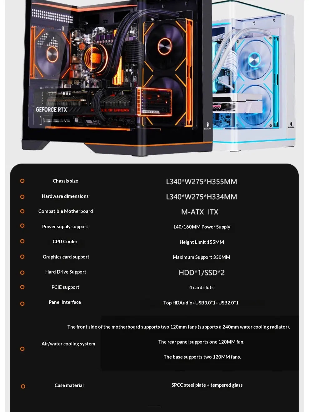 WJCOOLMAN WENJIE MINI three-sided side-lit integrated curved glass sea-view gaming case with ARGB lighting strip