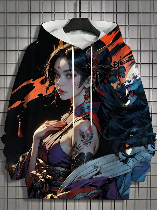 2024 New Anime Women's Men's Fashion Printed Hoodies Autumn and Winter Designer Hoodies Casual Sweatshirts