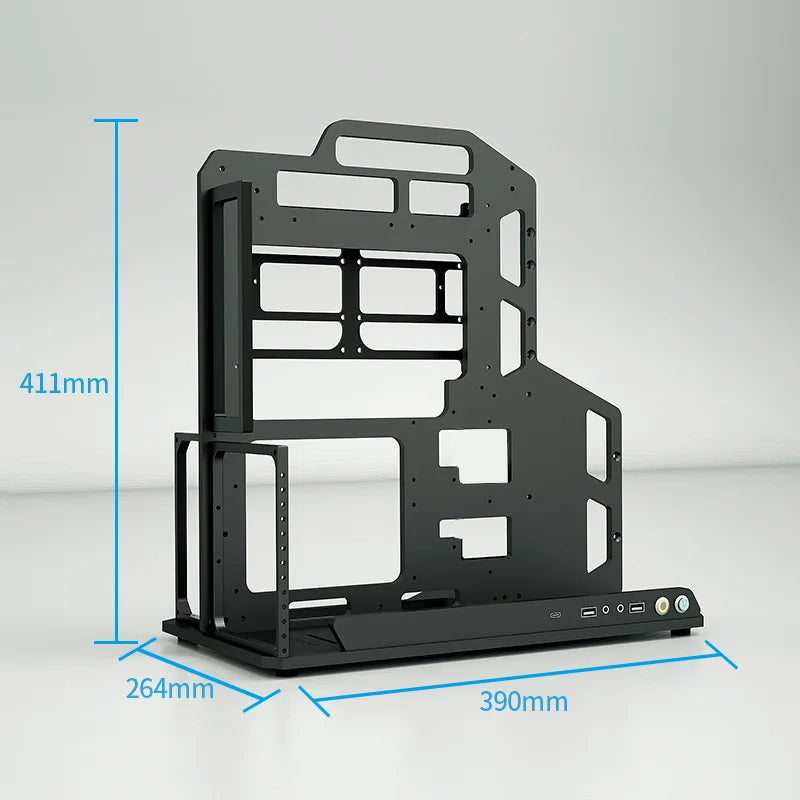 Aluminum Alloy ATX Open Frame Computer Case,Portable Water-Cooled ITX/MATX Chassis for DIY Gaming and Assembly