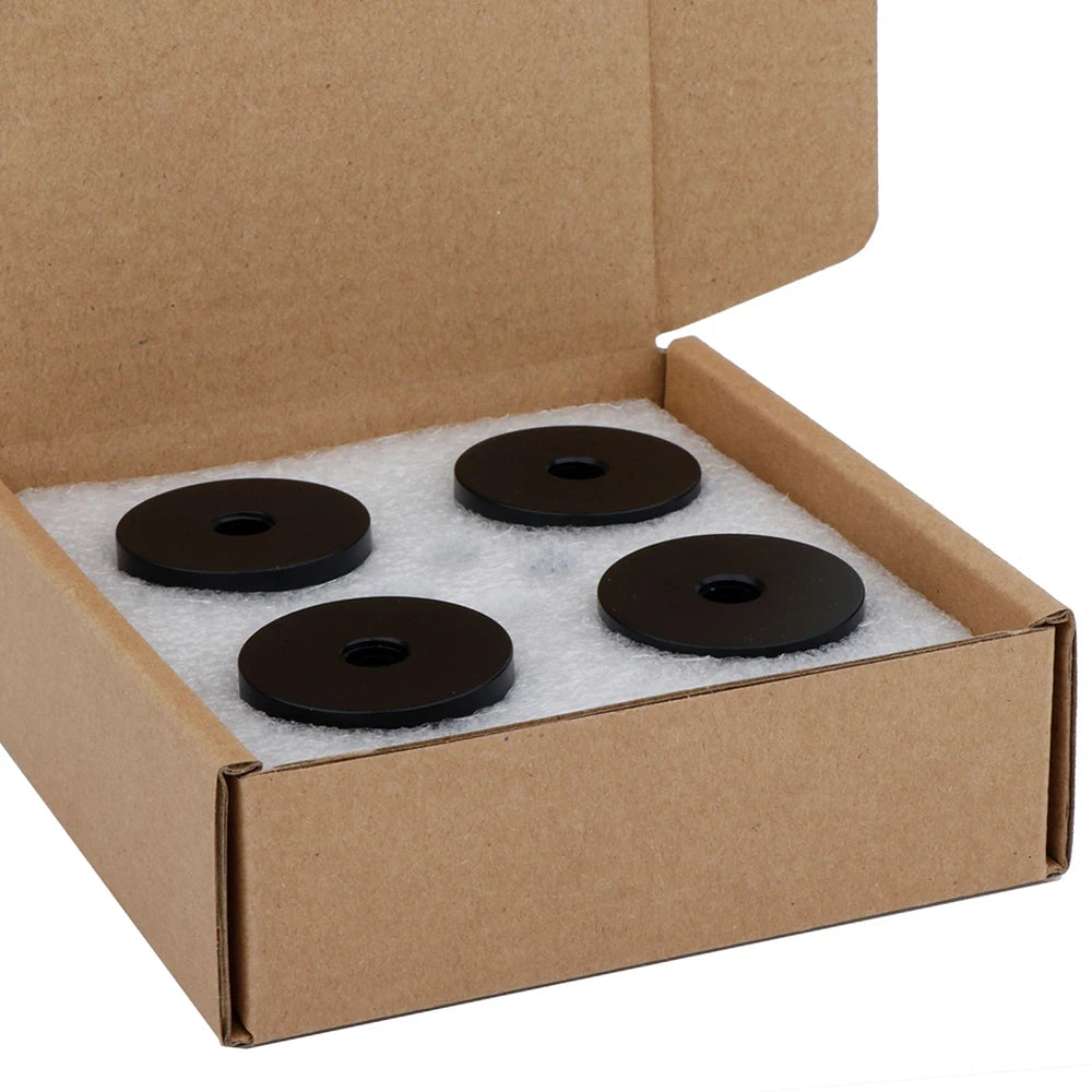 HiFi 4Pcs Amplifier Feet Aluminum Alloy Stainless Steel Ball with M8 Screw Shock Absorber Pad Feet Stands for Speakers 33*30MM