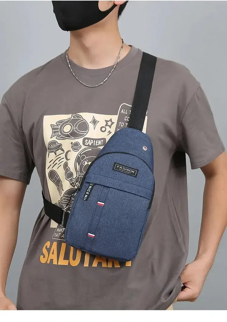 Chest Bag Men’s One Shoulder Crossbody Bag Large Capacity Outdoor Sports And Leisure Fashion Small Shoulder Bag Large