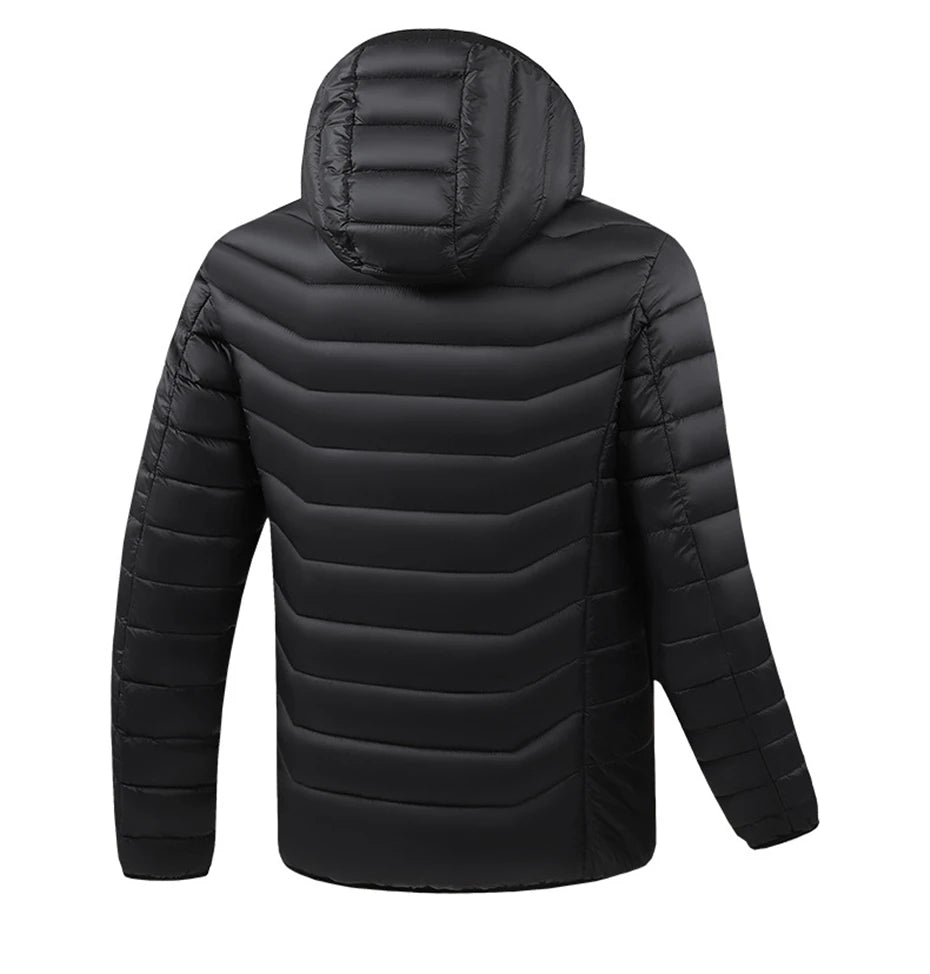 USB Heating Jackets Men Winter Warm Heated Parkas 35 Zones Electric Heated Jackets Warm Padded Jacket Coat Plus Size 5XL