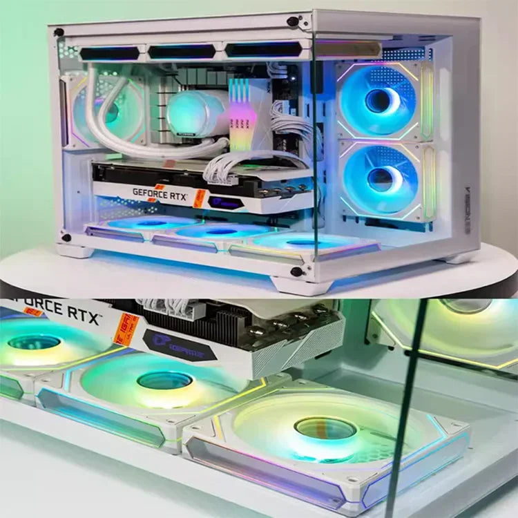 ICE Whale Prism 6PRO ARGB PC Case Fan 120mm 3-sided Infinite Mirror Motherboard Lighting Sync 4PIN PWM CPU Cooler ventilador