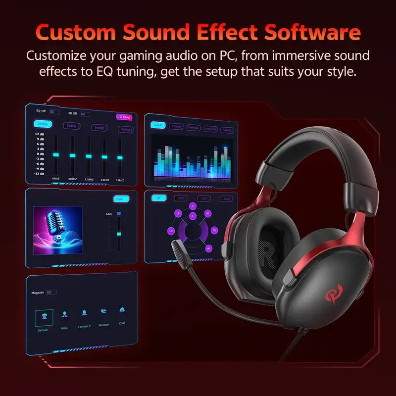 QCY VN200 Pro H7GM USB Gaming Headset with 7.1 Surround Sound Volume Control Wired Multi Platforms Headphone for PC Game Movie
