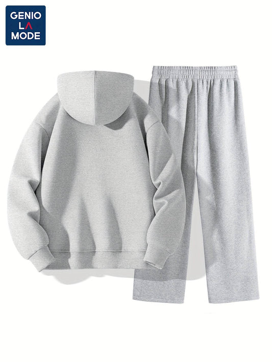 A Two-Piece Set for Men Featuring a Hooded Sweatshirt And Straight-Leg Pants, Perfect for Casual Sportswear in Spring And Autumn. - Update Avenue 