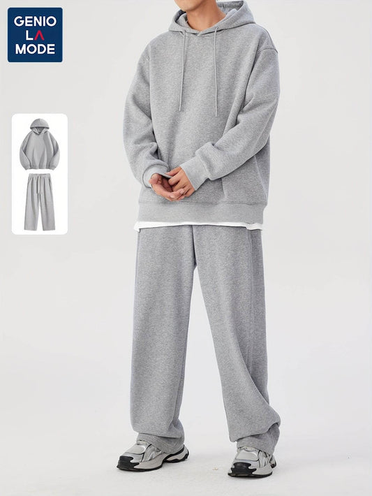 A Two-Piece Set for Men Featuring a Hooded Sweatshirt And Straight-Leg Pants, Perfect for Casual Sportswear in Spring And Autumn. - Update Avenue 