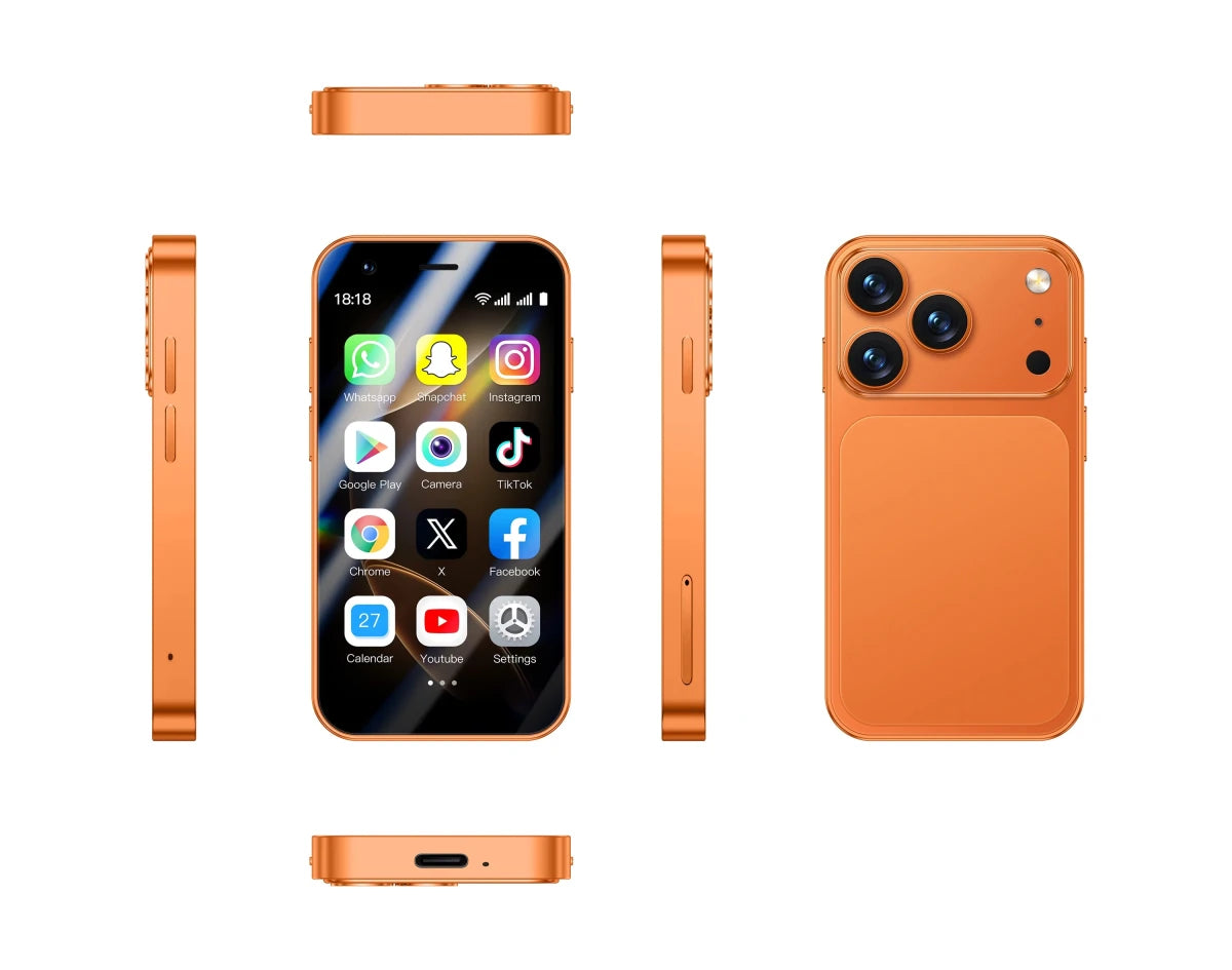 A17 Mini Smartphone 3.0'' HD Screen 4+64GB 3G/4G LTE Dual SIM Cellphone Android Mini Mobile Phones Orange A17 Mini Smartphone 3.0'' HD Screen 4+64GB 3G/4G LTE Dual SIM Cellphone Android Mini Mobile Phones - shop_name