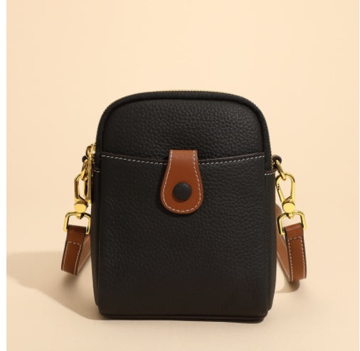 Lychee Pattern Mobile Phone Bag Small High Quality Leather Crossbody Bags For Women Wallet null