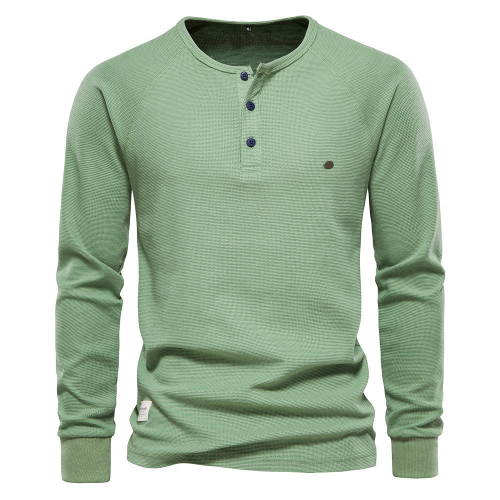 Mens Stylish Casual Long-sleeve Henley Base Layer