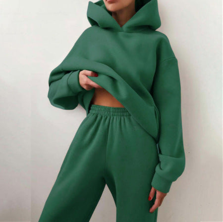 Women's Casual Hooded Sweater Two-piece Suit Clothes Hoodie Tracksuit null