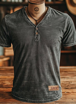 Men's Simple Round Neck Long Sleeve Buckle 3d Digital Printed T-shirt