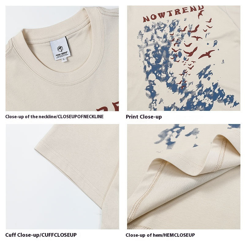 Retro Graffiti Letter Print Short-sleeve T-shirt