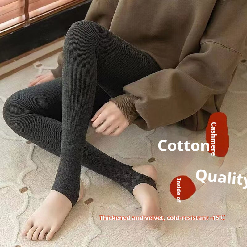 Autumn And Winter Suet Base High Waist Cotton Vertical Stripes Pantyhose