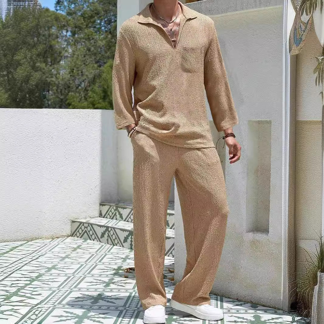 New Casual Shirt Trousers Men's Commuter Suit