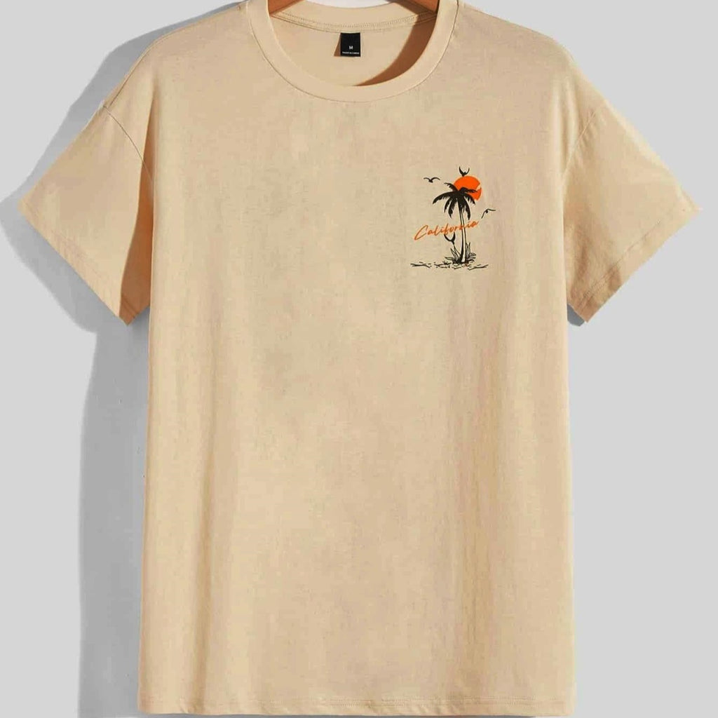 Summer Departure Adventure California Men's T-shirt Cotton Loose
