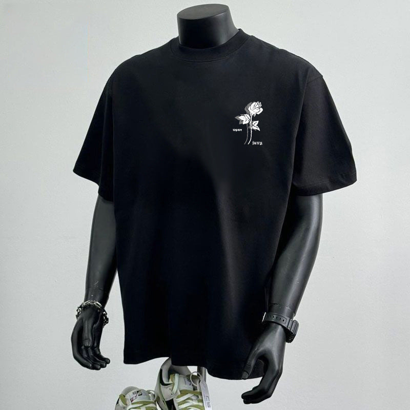 Cotton Heavy T-shirt Men's Summer Short Sleeve