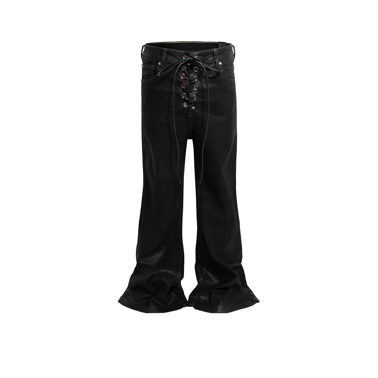 Men's Women's Coated Stretch Flared Jeans